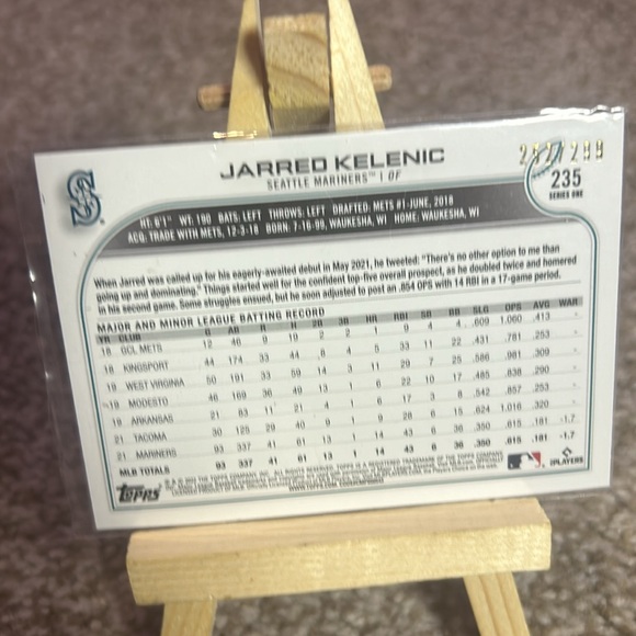 Jarred Kelenic MLB Baseball Topps Rookie Card #235 Orange 252/299 - Picture 2 of 2